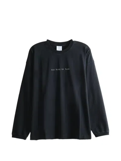 Vetements Slogan-print Long-sleeve T-shirt In Black