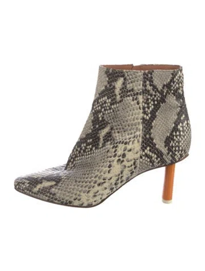 Pre-owned Vetements Snakeskin Animal Print Boots In Neutral
