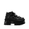 Vetements Black New Rock Edition Fire Platform Sneakers In Black