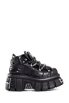 Vetements Chunky Sole Platform Heel Round Toe Sneakers In Black