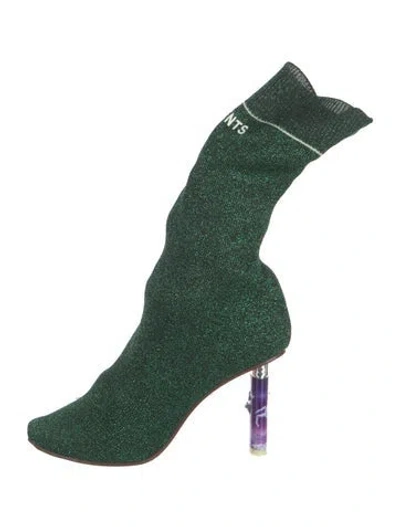 Pre-owned Vetements Sock Boots In Green