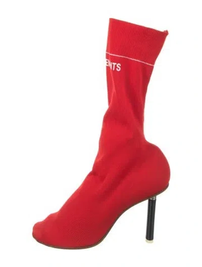 Pre-owned Vetements Sock Boots In Red