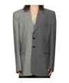 Vetements Split Deconstructed Tailored Button-down Suit Coat In Gray