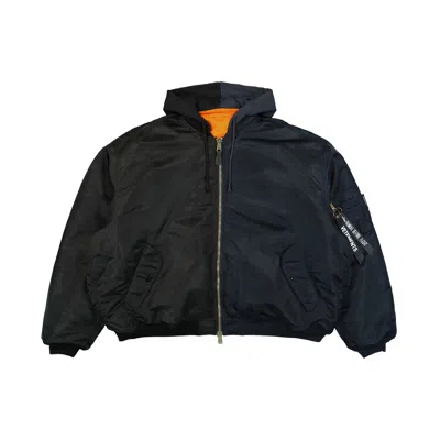 VETEMENTS SPLIT HOODED BOMBER JACKET
