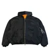 Vetements Split Hooded Bomber Jacket In Navy/black