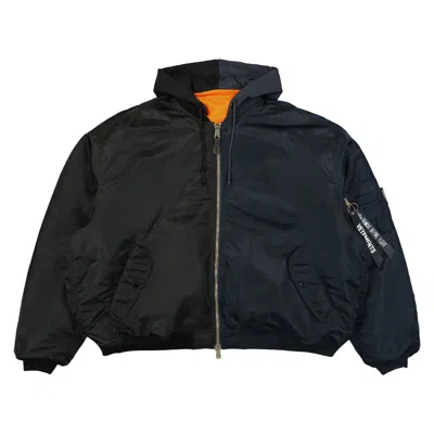 Pre-owned Vetements Split Hooded Bomber Jacket 'navy/black' | Blue | Men's Size M