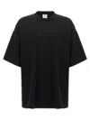 Vetements Oversized Crew Neck Embellished Text T-shirt In Black