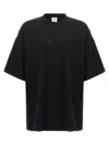 Vetements Oversized Crew Neck Embellished Text T-shirt In Black