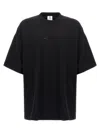 Vetements Oversized Crew Neck Embellished Text T-shirt In Black