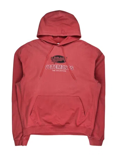 Pre-owned Vetements Ss18  Oversized The Collection Graffiti Logo Hoodie In Red