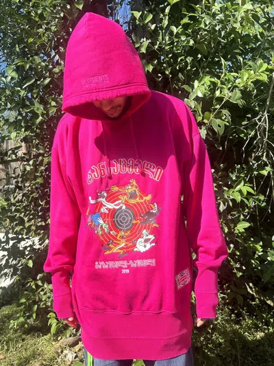 Pre-owned Vetements Ss19  Augmented Reality Cartoon Hoodie In Pink