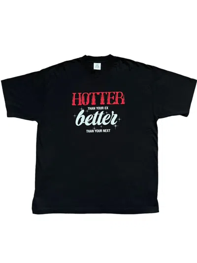 Pre-owned Vetements Ss22 ‘hotter Than Your Ex' Oversized T Shirt In Black