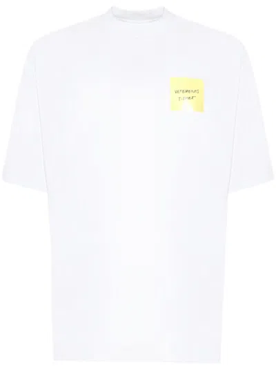 Vetements Sticker T-shirt In 白色