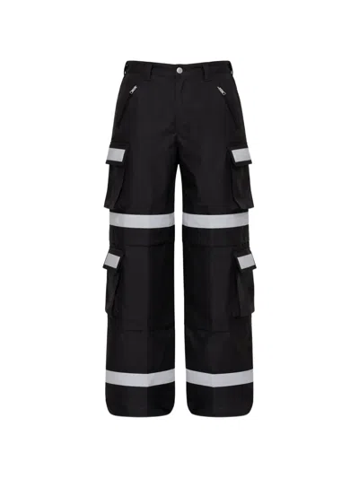 Vetements Stripe-detail Cargo Trousers In Black