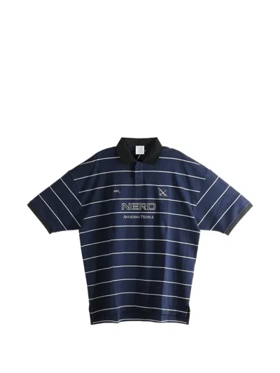 Vetements Striped Polo Shirt In Blue