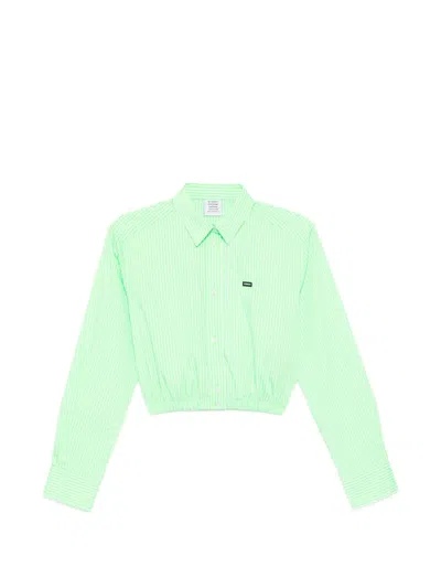 Vetements Striped Shirt In Green