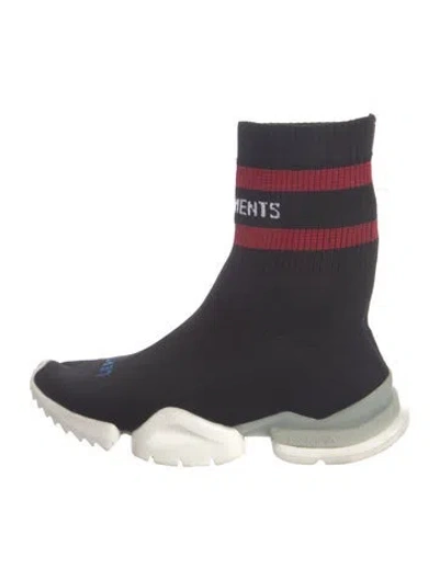 Pre-owned Vetements Striped Sock Sneakers In Black