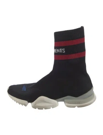Pre-owned Vetements Striped Sock Sneakers In Black