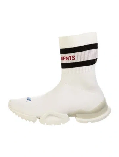 Pre-owned Vetements Striped Sock Sneakers In White