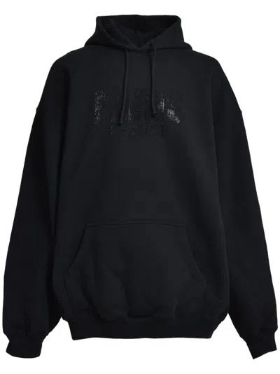 Vetements Studded Hoodie In Black
