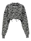 Vetements Paris Monogram Cropped Sweater In Black