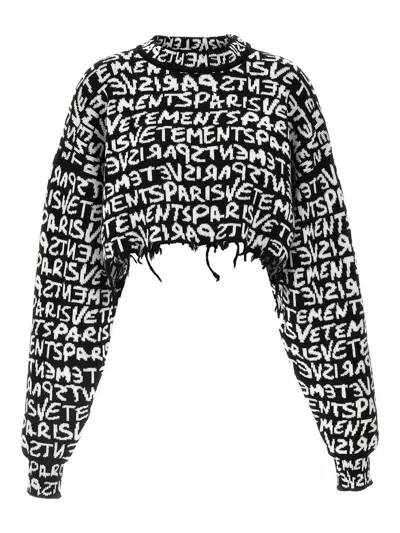 Vetements Paris Monogram Cropped Sweater