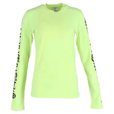 Vetements Summer 2016 Long Sleeve T-shirt In Neon Green Cotton
