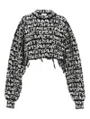 Vetements Paris Monogram Cropped Sweater In White