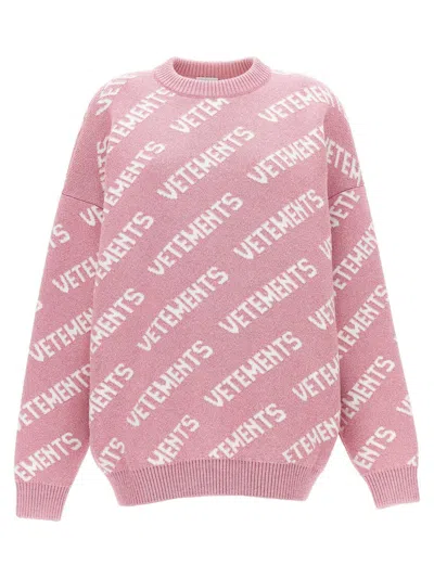 Vetements Sweaters In Baby Pink White