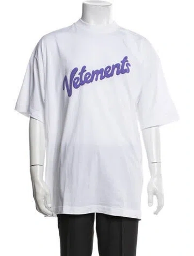 Pre-owned Vetements Sweet Logo Graphic Print T-shirt In White