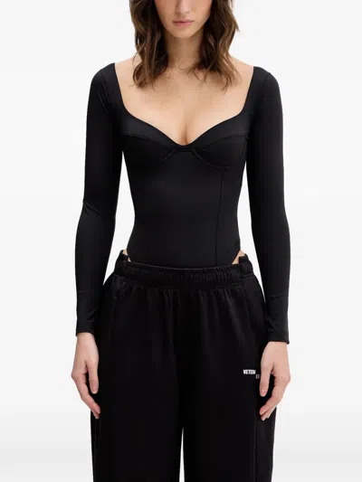 Vetements Sweetheart-neck Bodysuit In Black