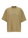 Vetements Taupe Oval Logo T-shirt In Beige