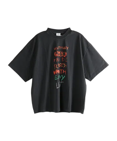 Vetements Print T-shirt In Black