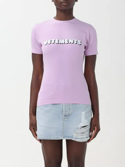Vetements Logo-print T-shirt In Pink