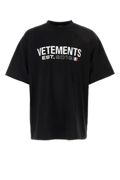Vetements Logo Cotton T-shirt In Black