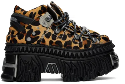 Vetements Tan New Rock Edition Platform Sneakers In Leopard