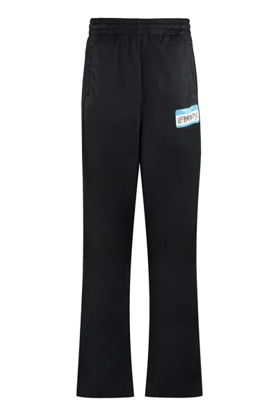 Vetements Techno Fabric Track Pants In Black