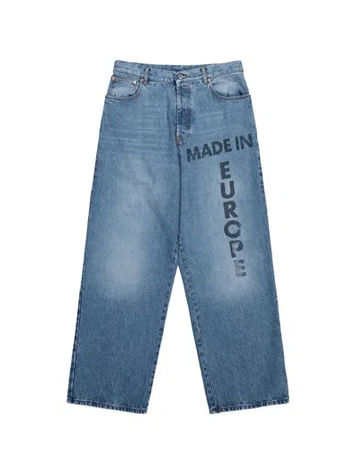 Vetements Text-print Jeans In Blue