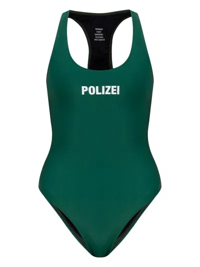 VETEMENTS TEXT-PRINT SWIMSUIT