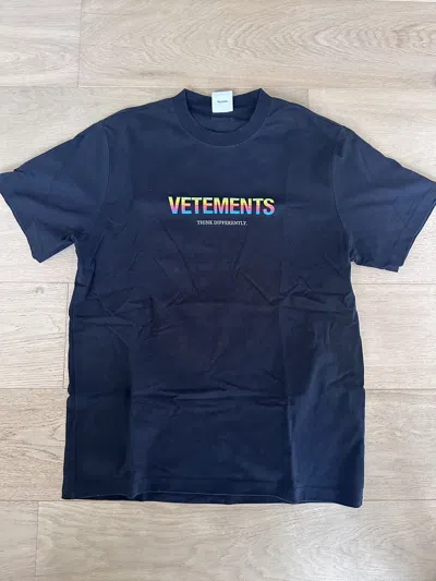 Pre-owned Vetements Think Different Tee In Black