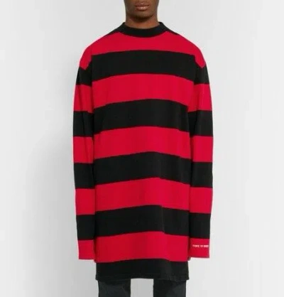 Pre-owned Vetements Time Is Money T Shirt Long Sleeve Fw17 In Red/black