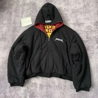 Pre-owned Vetements Total Fucking Darkness Tfd Reversible Bomber In Black