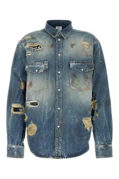 Vetements Camicia In Denim  Uomo In Blue