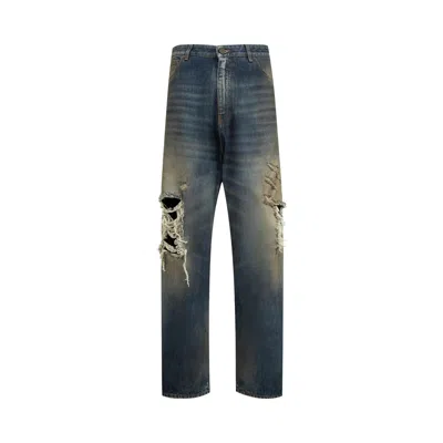 Pre-owned Vetements Trashed Jeans 'washed Out Blue' | Men's Size 34