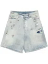 Vetements Trashed Shorts In Blue