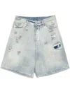 Vetements Trashed Shorts In Blue