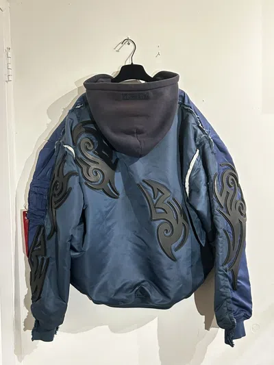Pre-owned Vetements Tribal Bomber In Blue