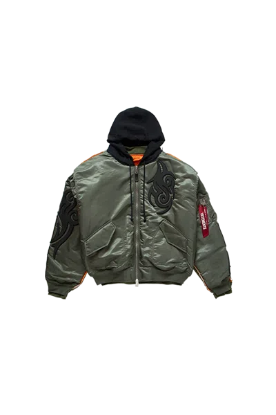 Vetements Tribal Reworked Bomber Jacket Green/black