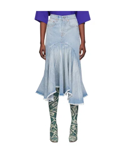 Vetements Trimmed Skirt Half Skirt In Blue