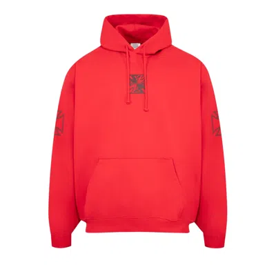 Pre-owned Vetements Triple Biker Cross Logo Hoodie 'red' | Men's Size S